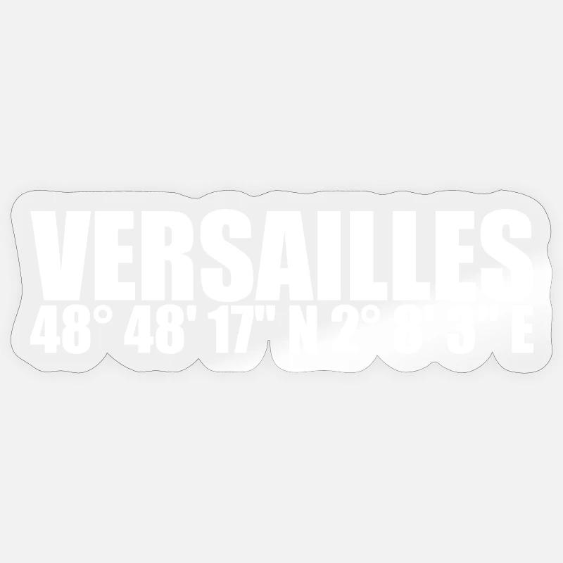 Coordonnées de Versailles - Sticker taille S (10 x 10 cm) - brillant transparent