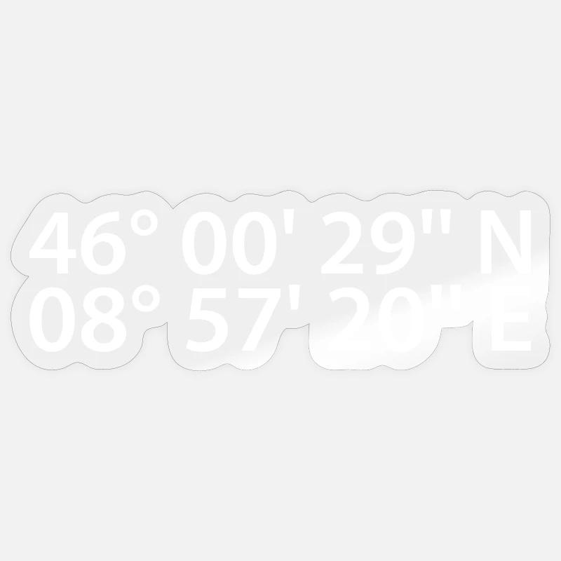 Coordonnées de Lugano - Sticker taille S (10 x 10 cm) - brillant transparent