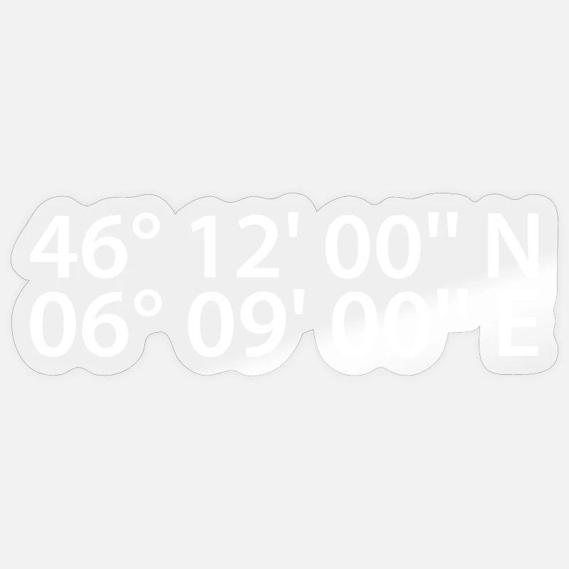 Coordonnées de Genève - Sticker taille S (10 x 10 cm) - brillant transparent