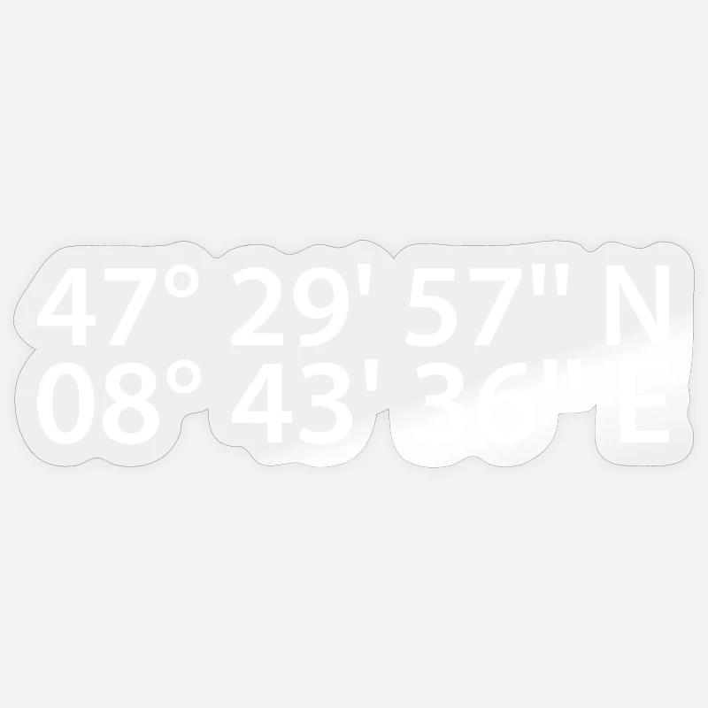 Coordonnées de Winterthour - Sticker taille S (10 x 10 cm) - brillant transparent