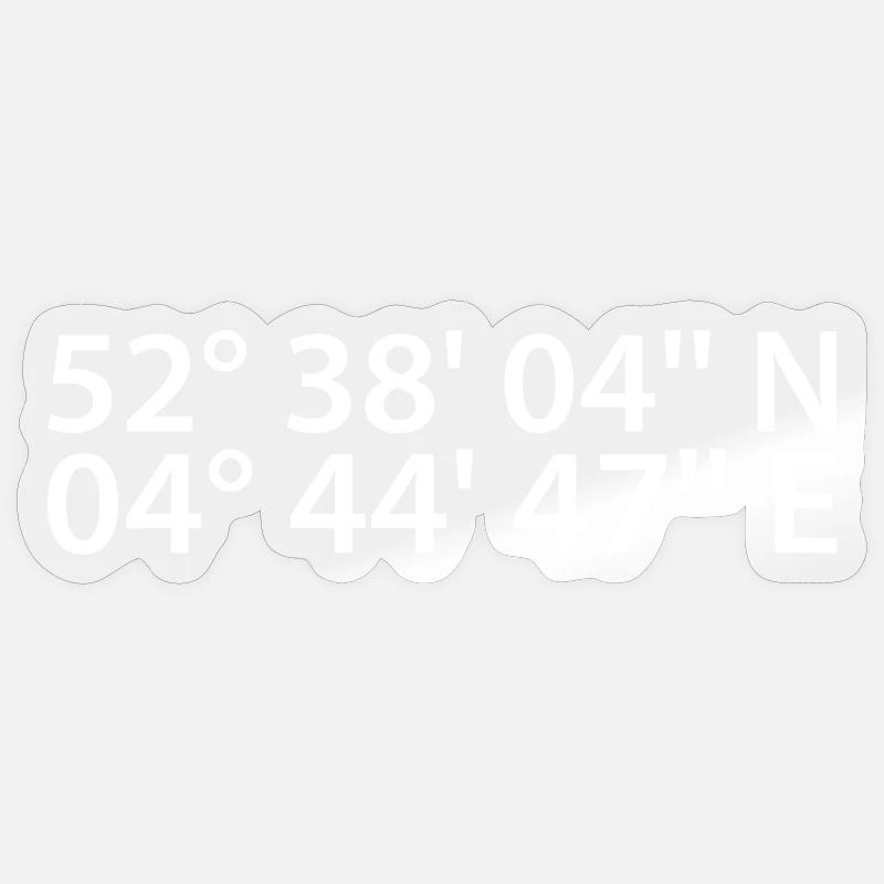 Coordonnées d’Alkmaar - Sticker taille S (10 x 10 cm) - brillant transparent