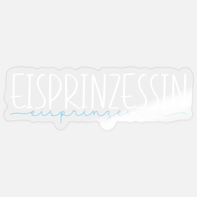Eisprinzessin Eislauf Schlittschuhe Geschenk - Sticker Größe S (10 x 10 cm) - Transparent glänzend