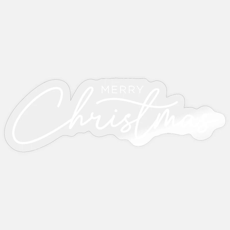 Elegant White Christmas Script - Sticker size S (10 x 10 cm) - transparent glossy