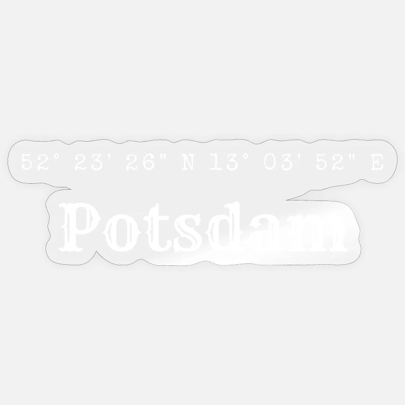 Coordonnées de Potsdam - Sticker taille S (10 x 10 cm) - brillant transparent