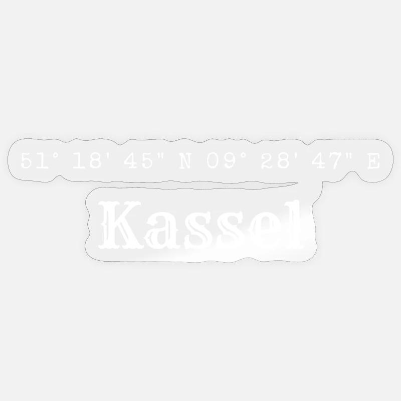 Coordonnées de Kassel - Sticker taille S (10 x 10 cm) - brillant transparent