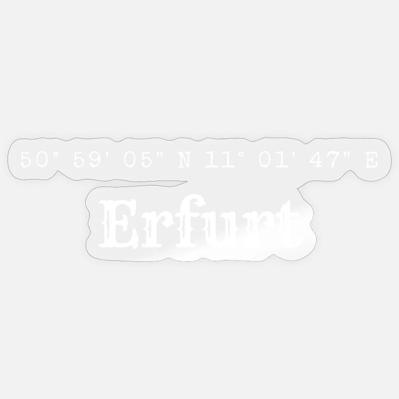 Coordonnées d’Erfurt - Sticker taille S (10 x 10 cm) - brillant transparent