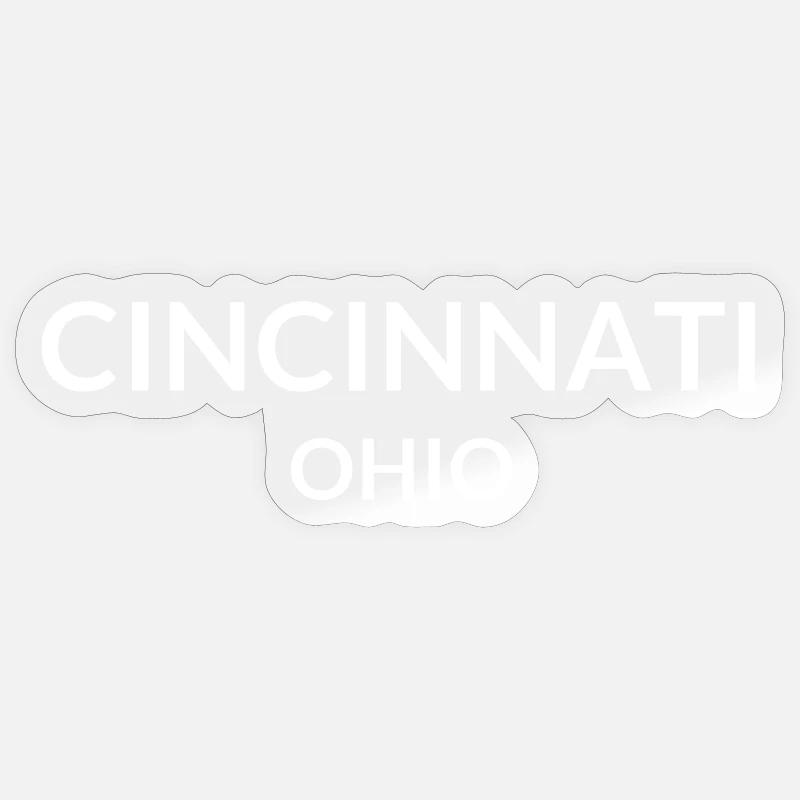 Cincinnati, Ohio, États-Unis - Sticker taille S (10 x 10 cm) - brillant transparent