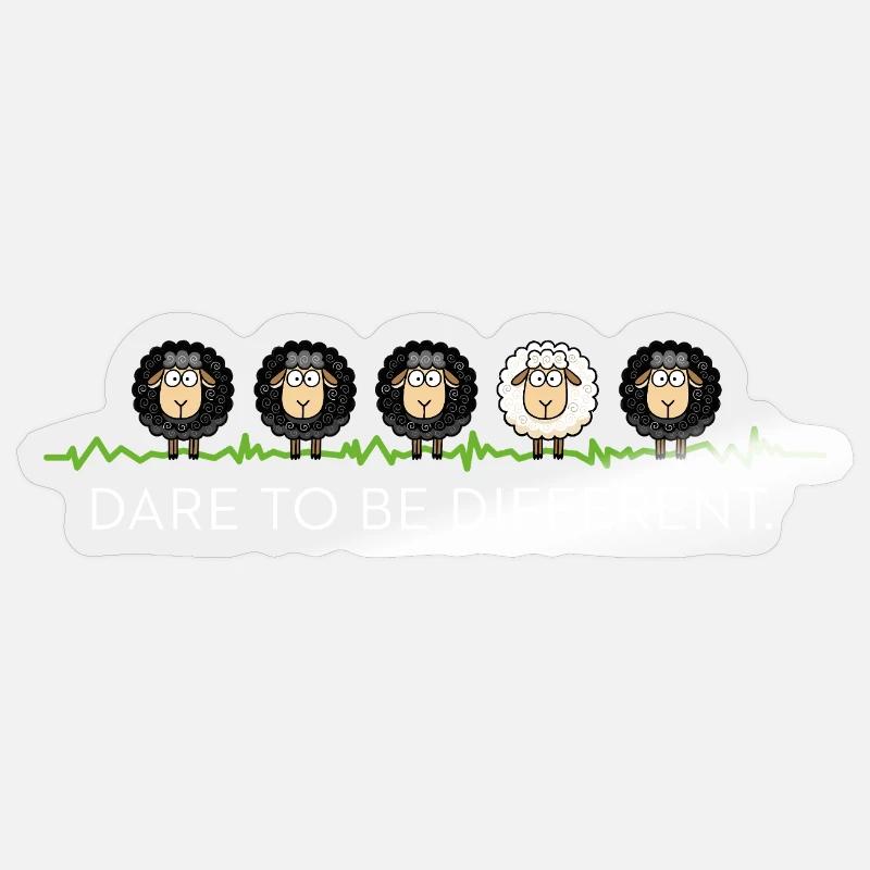 Be Different – Black Sheep - Sticker size S (10 x 10 cm) - transparent glossy
