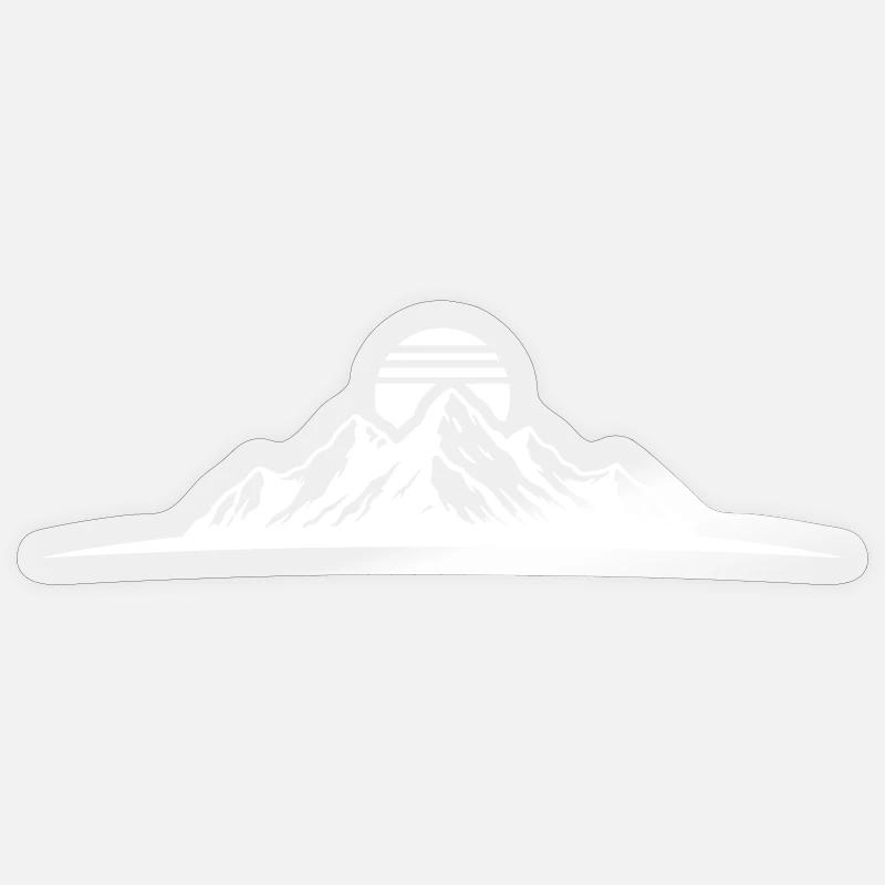 Berge Gipfel Silhouette - Sticker Größe S (10 x 10 cm) - Transparent glänzend