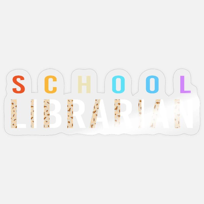 Bookworm Library Reading - Sticker size S (10 x 10 cm) - transparent glossy