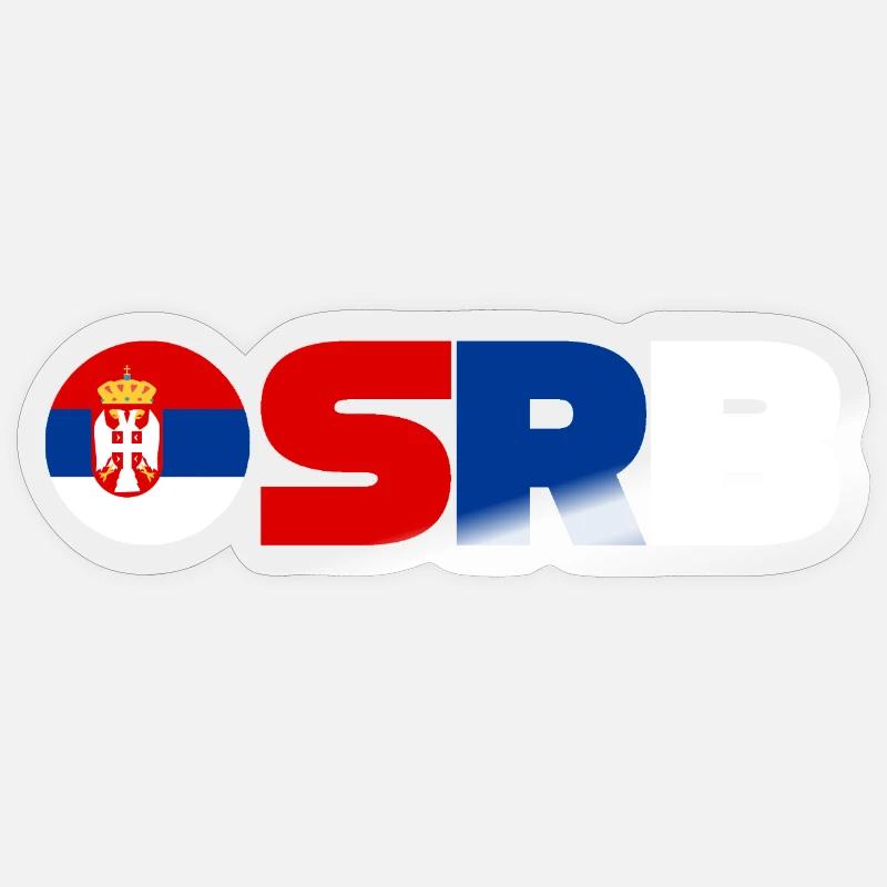 Serbie - Sticker taille S (10 x 10 cm) - brillant transparent