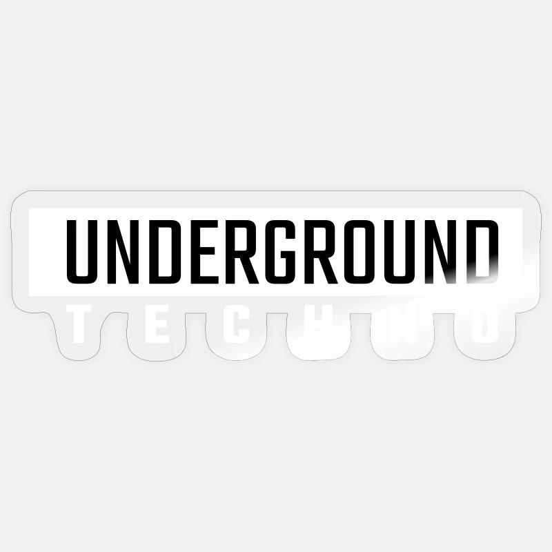 Underground Techno - Sticker taille S (10 x 10 cm) - brillant transparent
