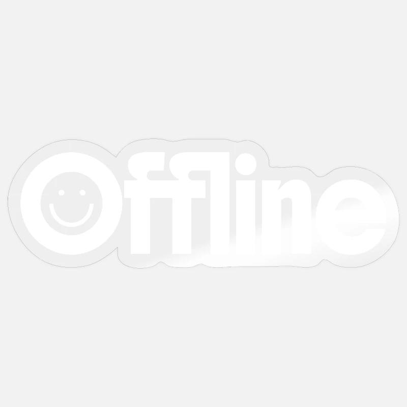offline - Sticker Größe S (10 x 10 cm) - Transparent glänzend
