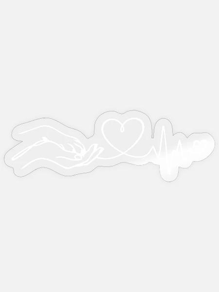 Hand in Pfote – Ein Herzschlag für Hunde - DogLove - Sticker Größe S (10 x 10 cm) - Transparent glänzend