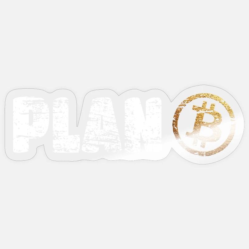 Plan Bitcoin Plan B - Sticker taille S (10 x 10 cm) - brillant transparent
