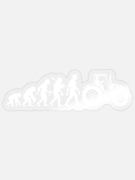 Traktor Trecker Evolution Landwirt Bauer Retro - Sticker Größe S (10 x 10 cm) - Transparent glänzend