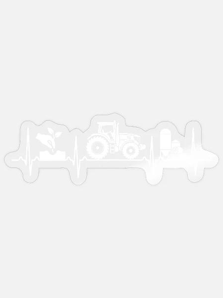 Bauer Herzschlag Landwirtschaft Traktor - Sticker Größe S (10 x 10 cm) - Transparent glänzend
