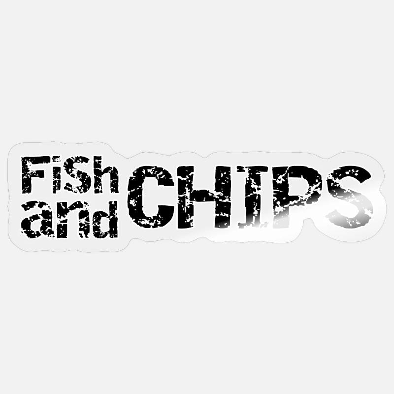 Fish and Chips Rétro Râpeuse - Sticker taille S (10 x 10 cm) - brillant transparent