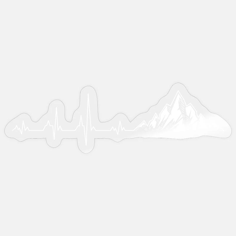 Conception ECG Pulse Peak Mountain Sticker taille S (10 x 10 cm)