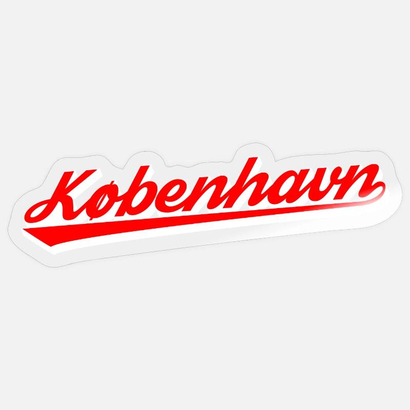 København Script Retro Logo - Sticker Größe S (10 x 10 cm) - Transparent glänzend