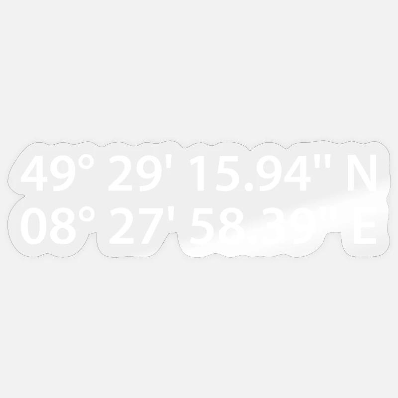 Coordonnées de Mannheim - Sticker taille S (10 x 10 cm) - brillant transparent