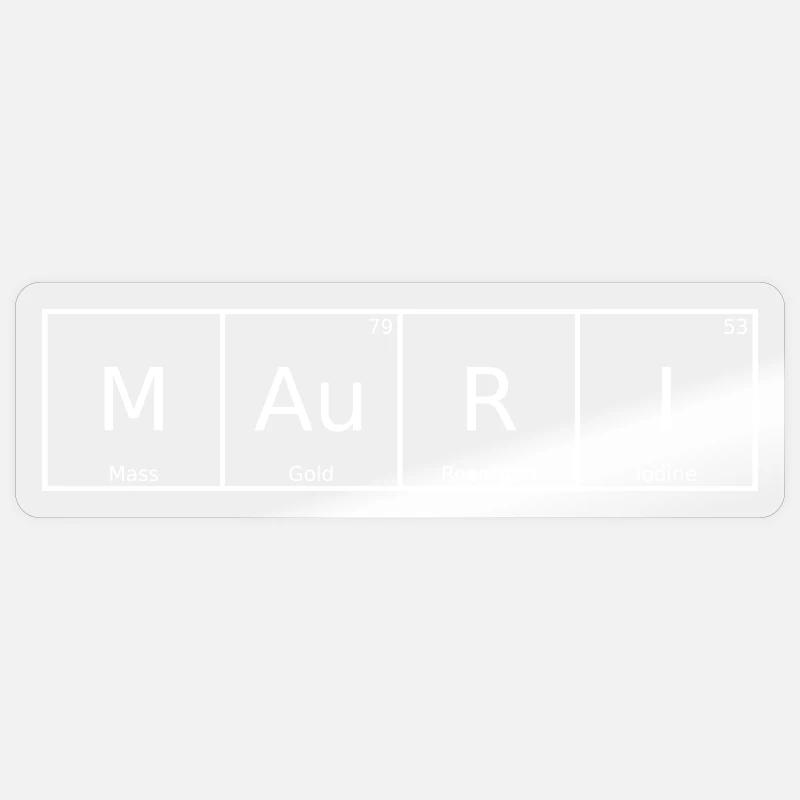 Mauri Nom Prénom Chimie Éléments du tableau périodique - Sticker taille S (10 x 10 cm) - brillant transparent