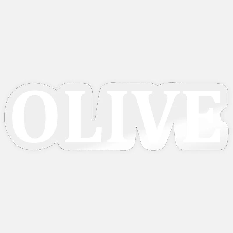 olive - Sticker taille S (10 x 10 cm) - brillant transparent