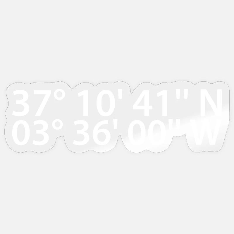 Granada Coordinates - Sticker size S (10 x 10 cm) - transparent glossy
