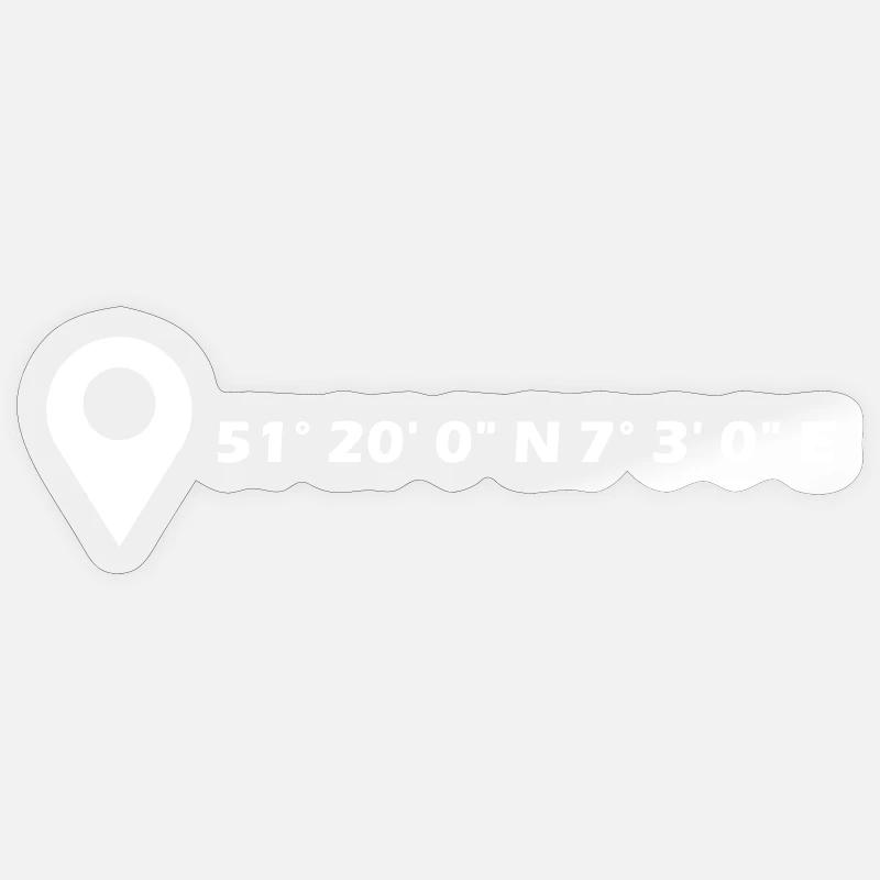 Coordonnées Velbert - Sticker taille S (10 x 10 cm) - brillant transparent