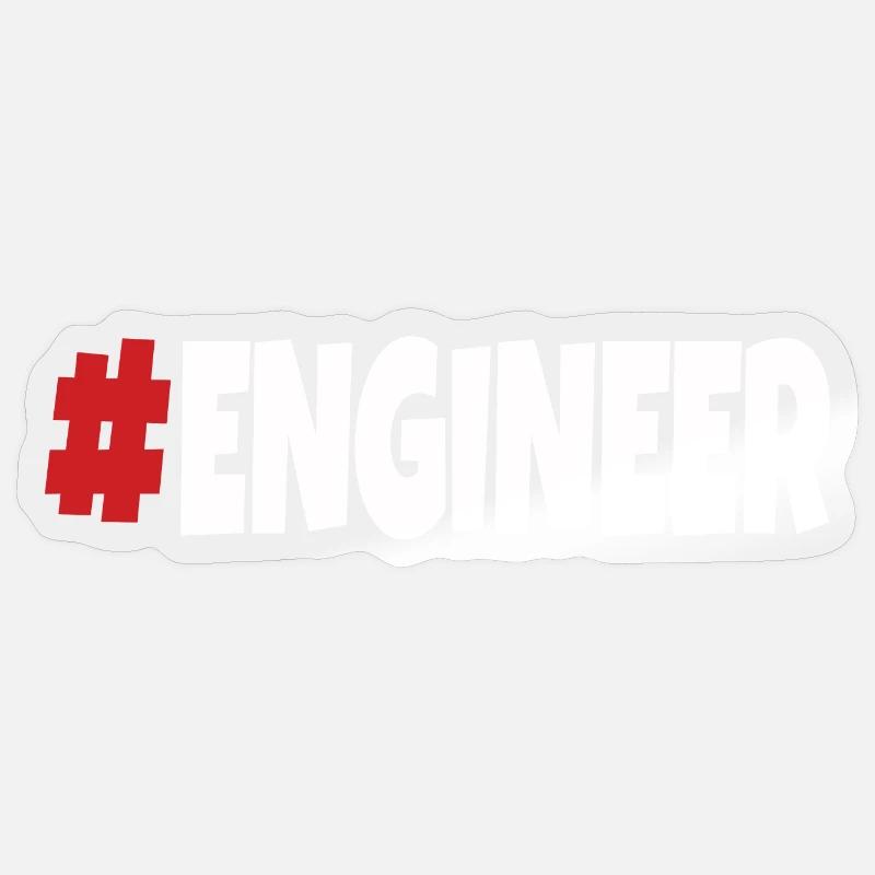 #engineer Rouge & Blanc Sticker taille S (10 x 10 cm)