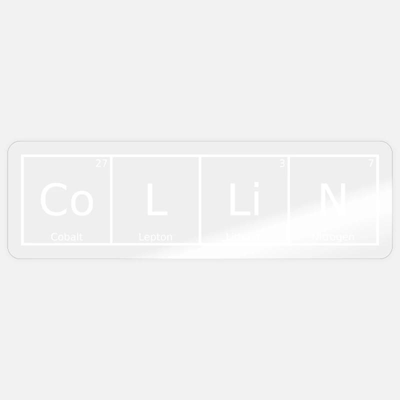 Collin Surname First name Chemistry Periodic Table Elements Sticker size S (10 x 10 cm)