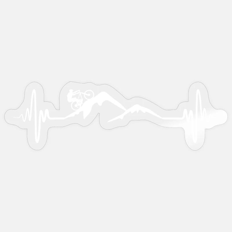 Mountain bikers heart palpitations - Sticker size S (10 x 10 cm) - transparent glossy