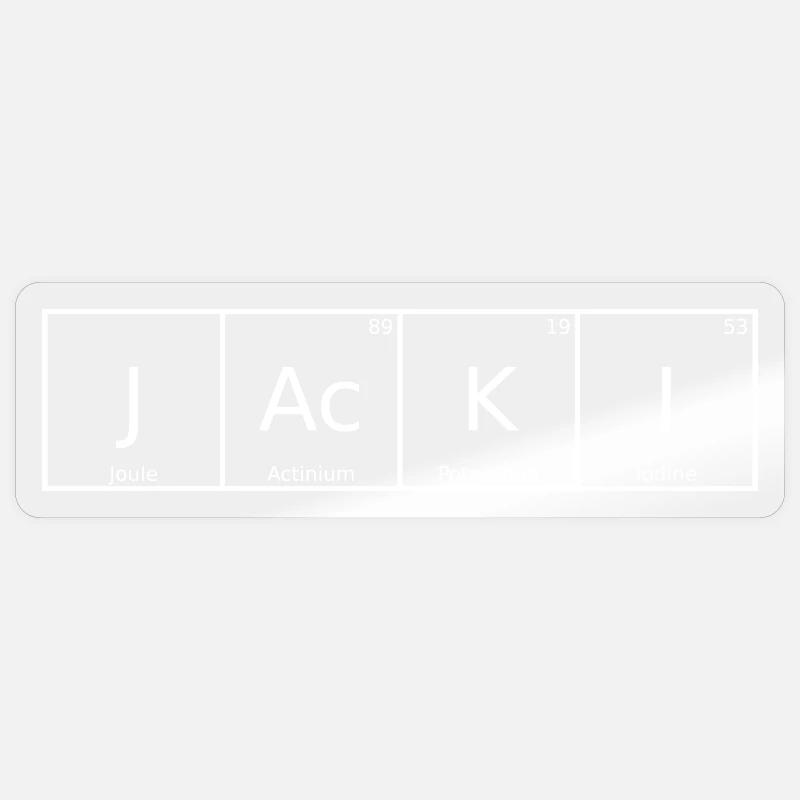 Jacki Surname First Name Chemistry Periodic Table Elements Sticker size S (10 x 10 cm)