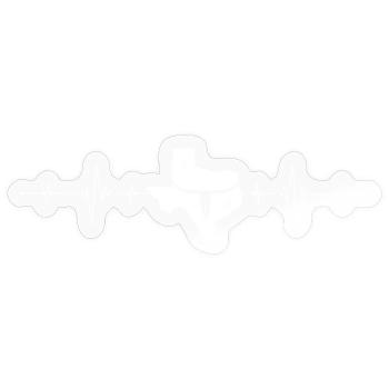 Texas Heartbeat Emblem - Sticker Größe S (10 x 10 cm) - Transparent glänzend - Vorne