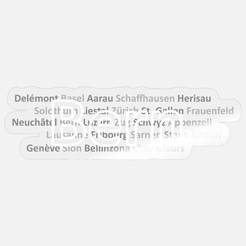 Schweizer Städte Bern - Sticker Größe S (10 x 10 cm) - Transparent glänzend