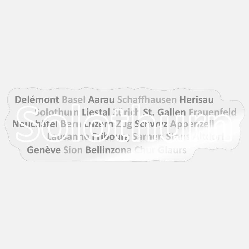 Schweizer Städte Solothurn - Sticker Größe S (10 x 10 cm) - Transparent glänzend