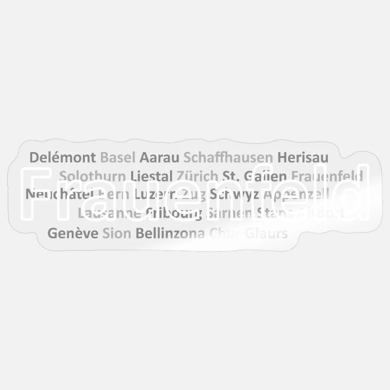 Schweizer Städte Frauenfeld - Sticker Größe S (10 x 10 cm) - Transparent glänzend
