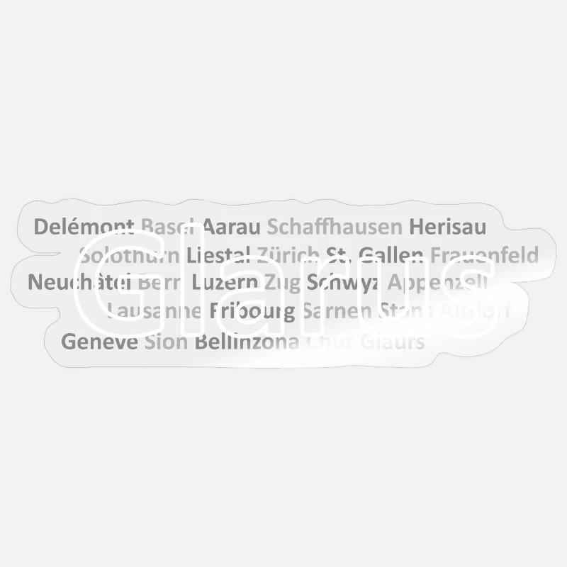 Schweizer Städte Glarus - Sticker Größe S (10 x 10 cm) - Transparent glänzend