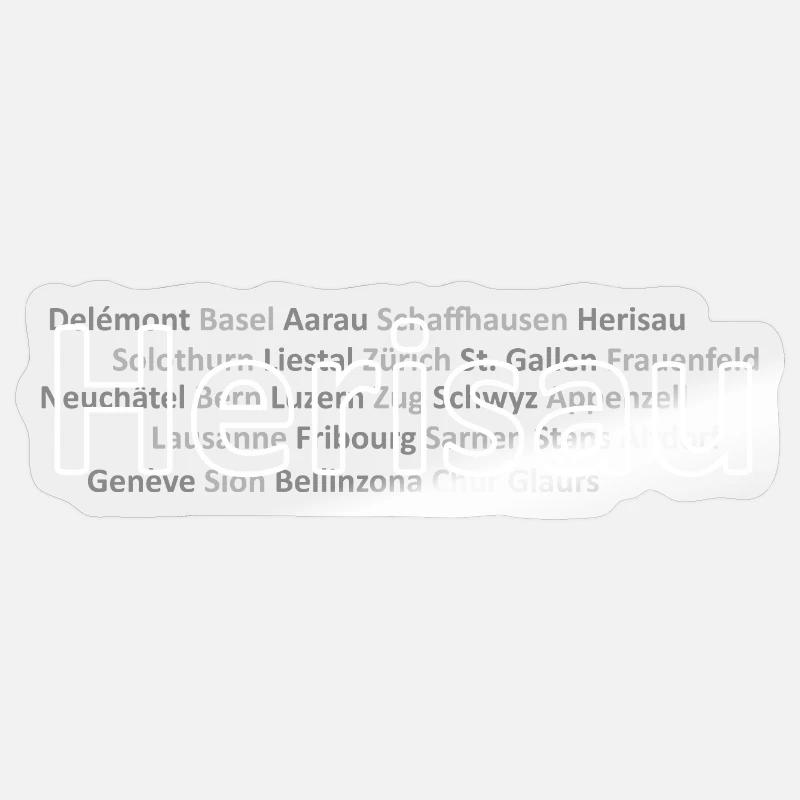 Schweizer Städte Herisau - Sticker Größe S (10 x 10 cm) - Transparent glänzend