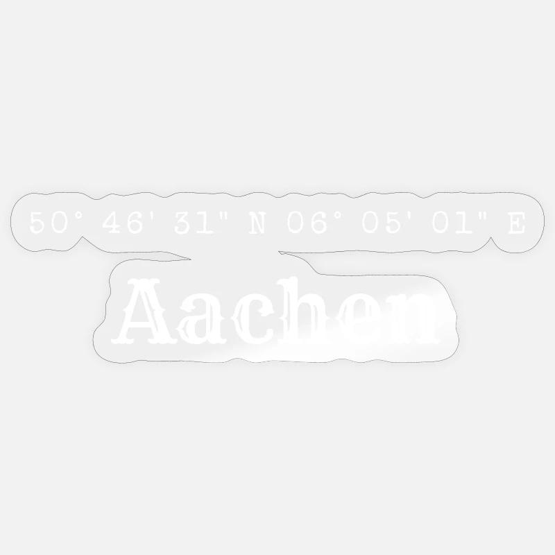 Coordonnées d’Aix-la-Chapelle - Sticker taille S (10 x 10 cm) - brillant transparent