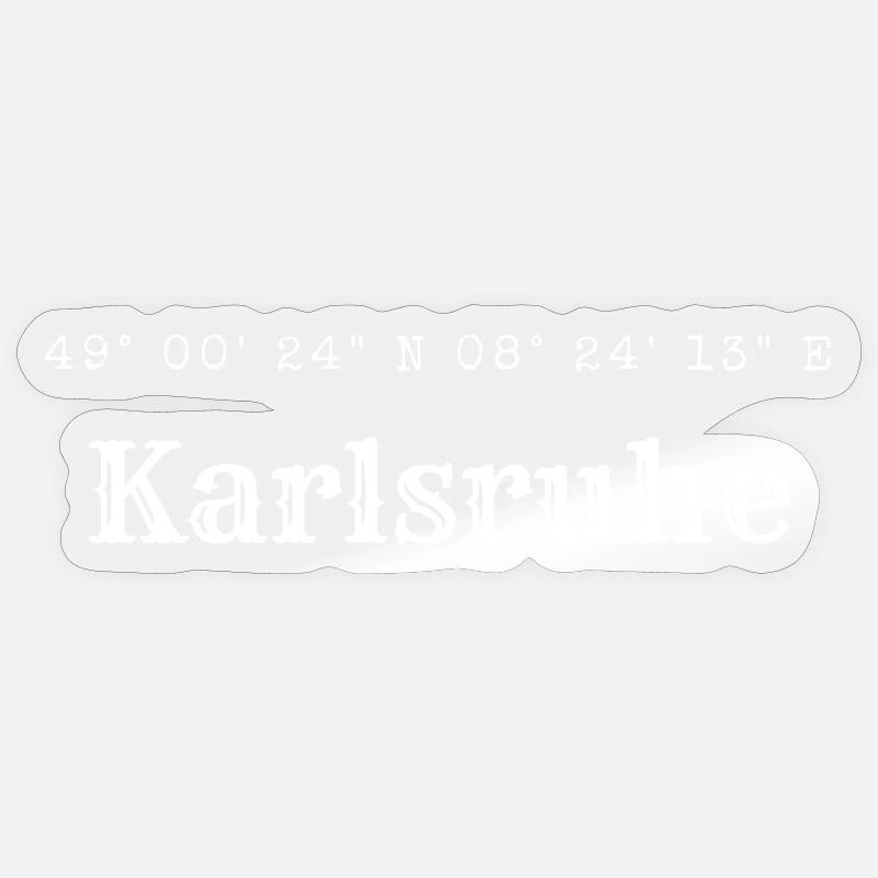 Karlsruhe coordinates - Sticker size S (10 x 10 cm) - transparent glossy