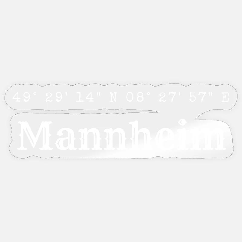 Coordonnées Mannheim - Sticker taille S (10 x 10 cm) - brillant transparent