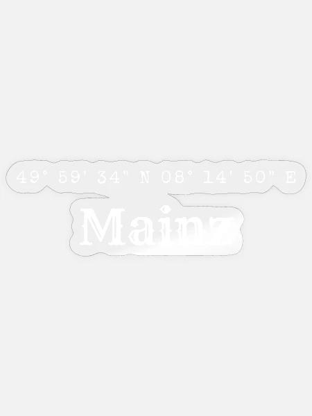 Mainz Koordinaten - Sticker Größe S (10 x 10 cm) - Transparent glänzend