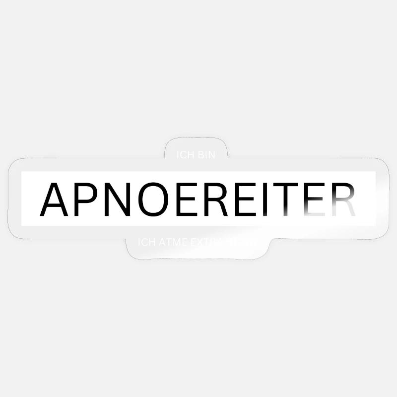 ApnoReiter: Atemloses Statement - Sticker Größe S (10 x 10 cm) - Transparent glänzend