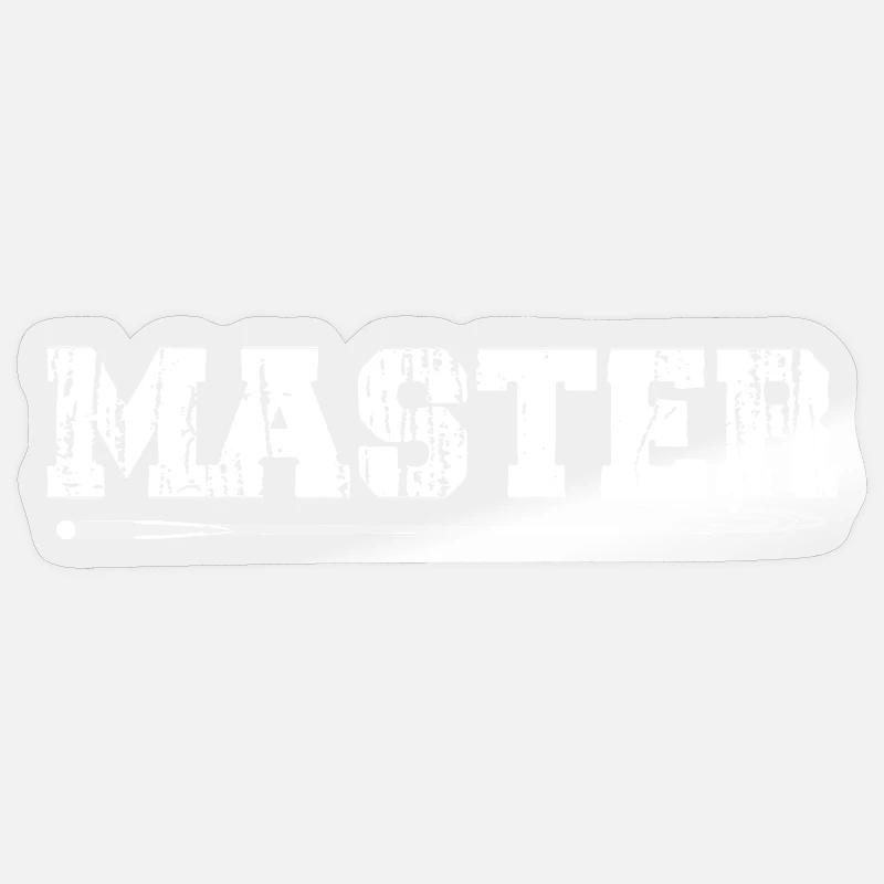 MASTER Logo – White Distressed Whip Design Sticker size S (10 x 10 cm)