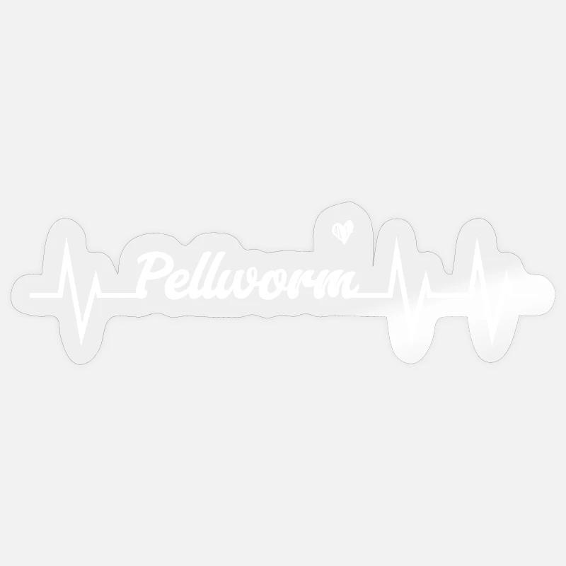 Battement de cœur Pellworm - Sticker taille S (10 x 10 cm) - brillant transparent