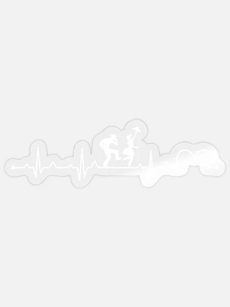 Country-Western-Tänzer Herzschlag-EKG-Tanzgeschenk - Sticker Größe S (10 x 10 cm) - Transparent glänzend