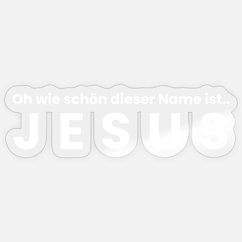 Der Name Jesus - christliche kleidung - Sticker Größe S (10 x 10 cm) - Transparent glänzend