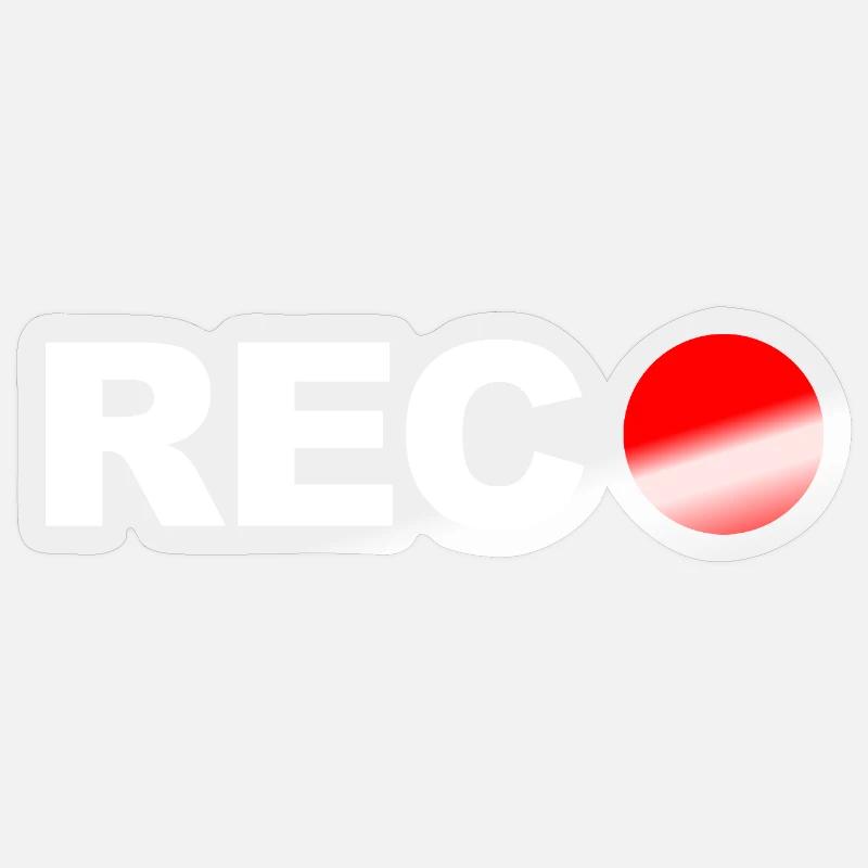 REC - Sticker Größe S (10 x 10 cm) - Transparent glänzend
