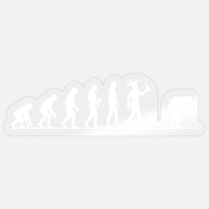 Évolution du Carnaval – Du singe au fou Sticker taille S (10 x 10 cm)